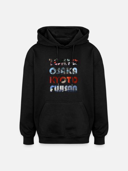 Japan's metropolises - Oversized Unisex Hoodie - black