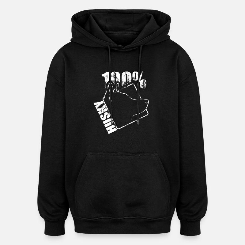 HUSKY 100 - Oversized Unisex Hoodie - black