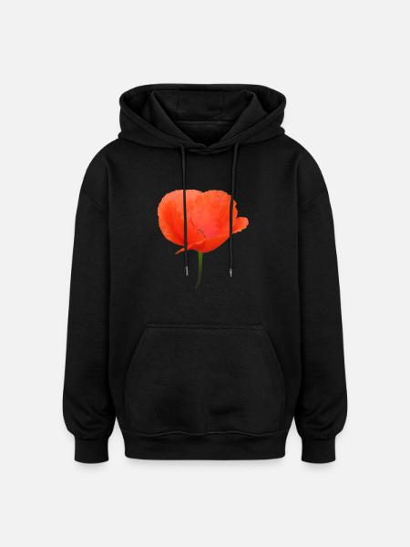Mohnblume Klatschmohn rote Blume - Oversized Unisex Hoodie - Schwarz