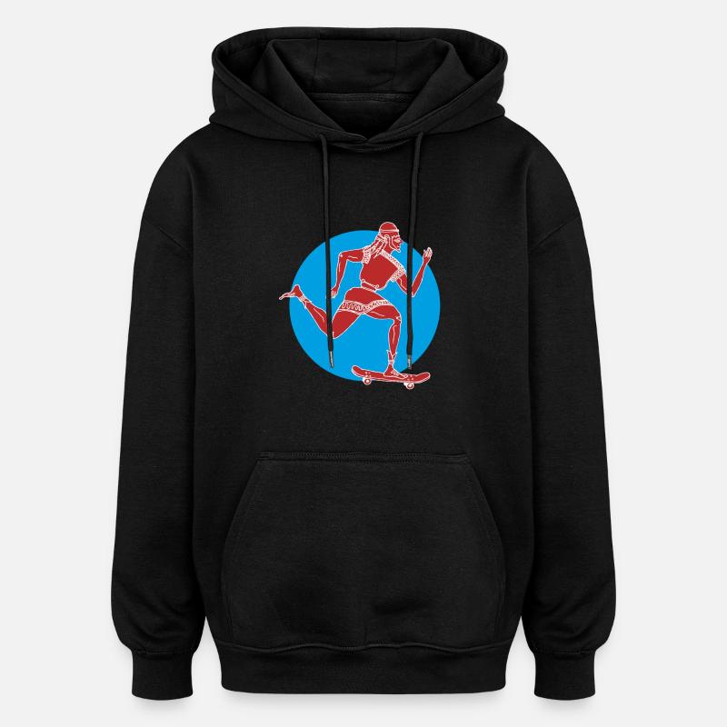 vieille école - Sweat à capuche oversize unisexe - noir