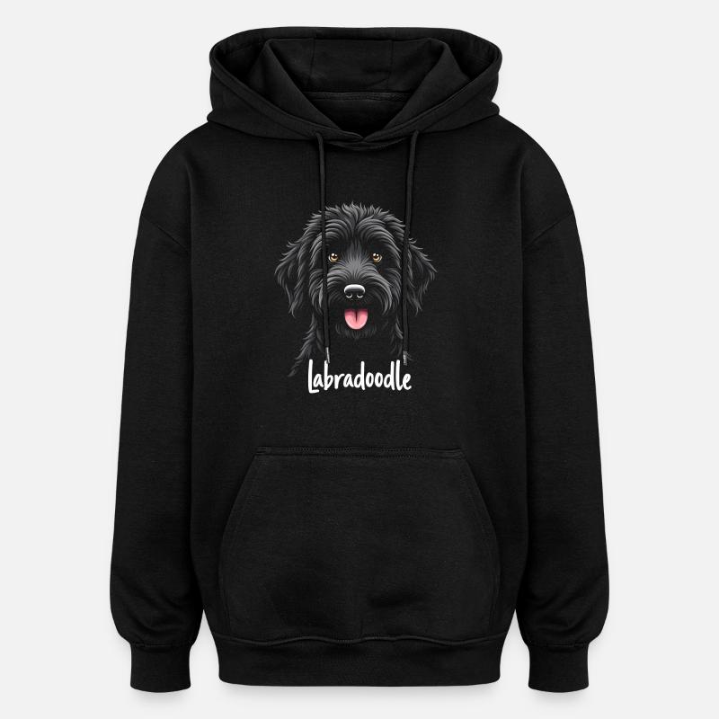 Labradoodle Amitié - Sweat à capuche oversize unisexe - noir
