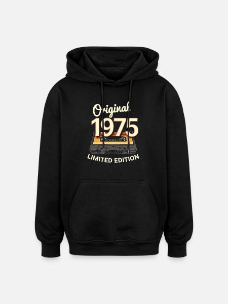 50e anniversaire 1975 Design - Sweat à capuche oversize unisexe - noir