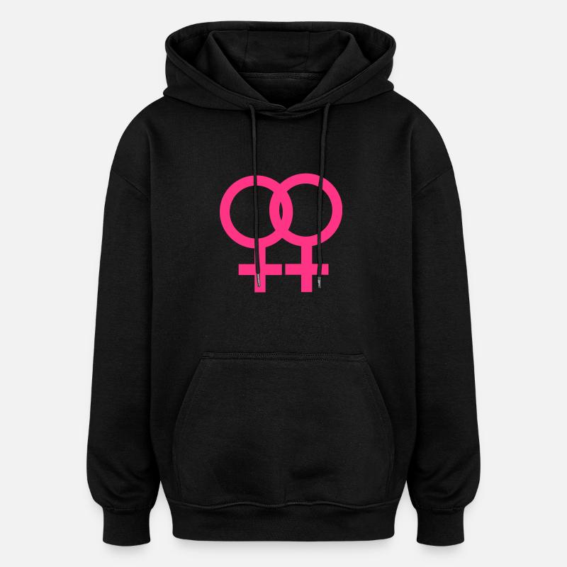 Lesbien - Sweat à capuche oversize unisexe - noir