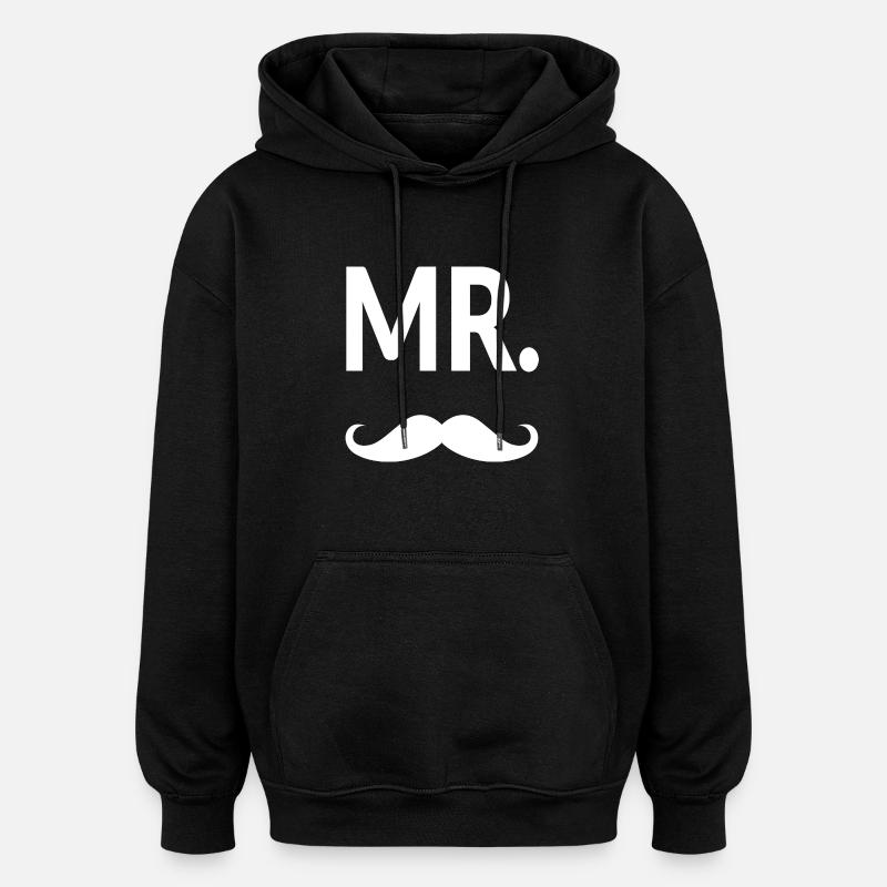 Mr. Moustache - Oversized Unisex Hoodie - Schwarz