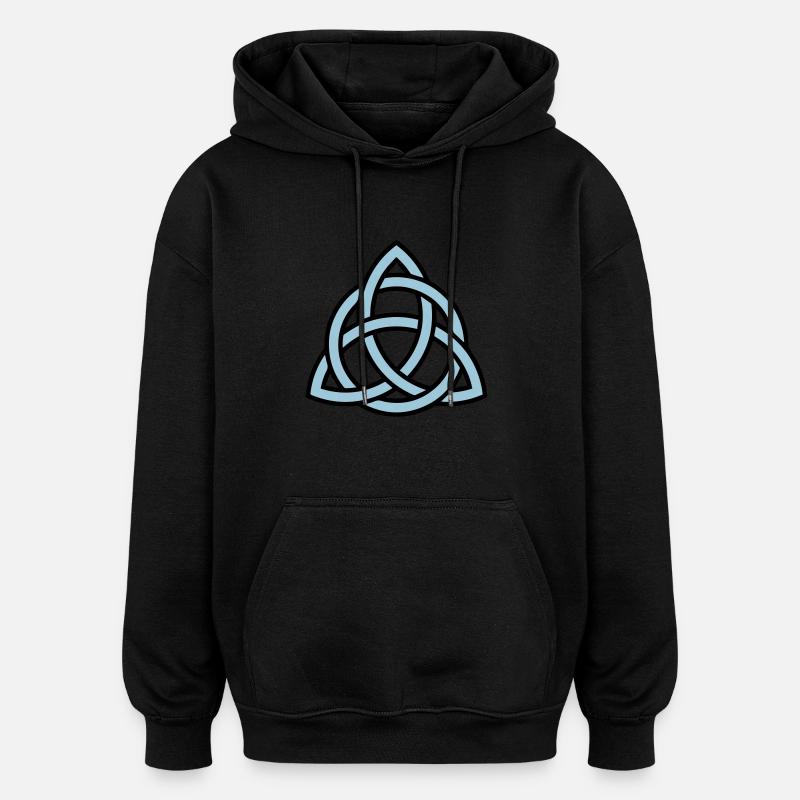 triquetra - Sweat à capuche oversize unisexe - noir