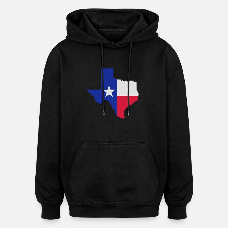 Texas - Sweat à capuche oversize unisexe - noir