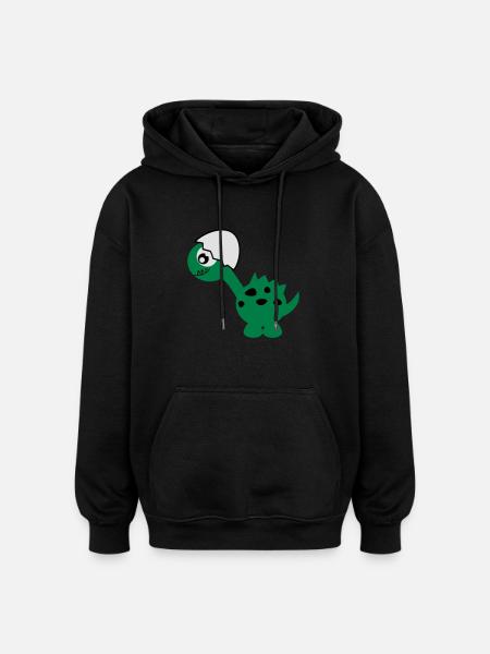 Dino - Monstamoons - Oversized Unisex Hoodie - Schwarz