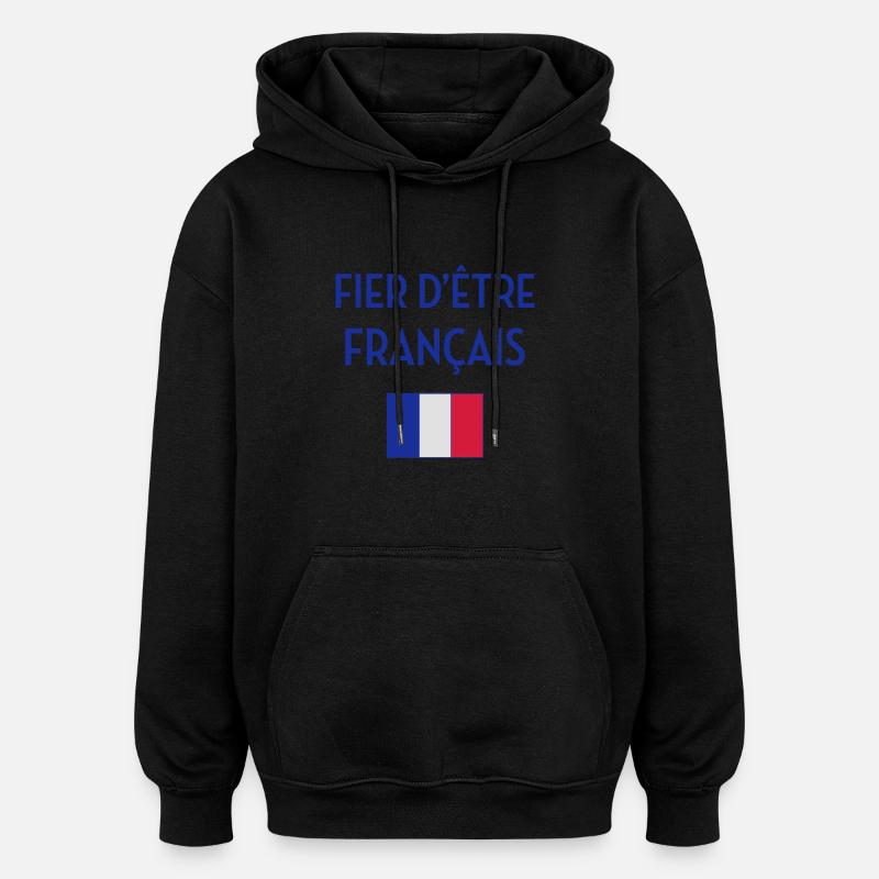 France / Français / Française / Bébé / Naissance - Sweat à capuche oversize unisexe - noir