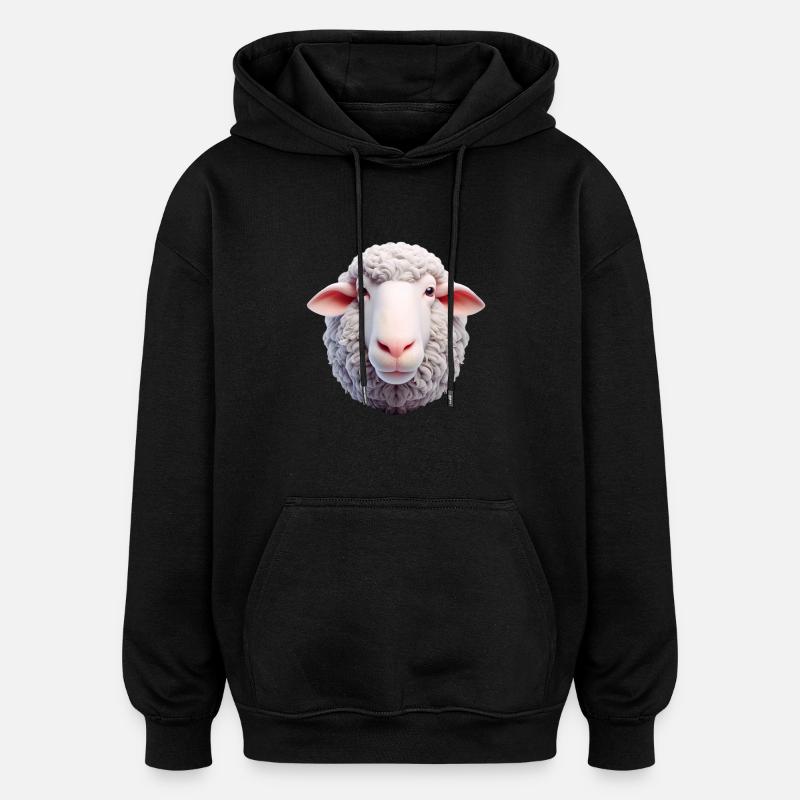 Tête de mouton 2 - Sweat à capuche oversize unisexe - noir