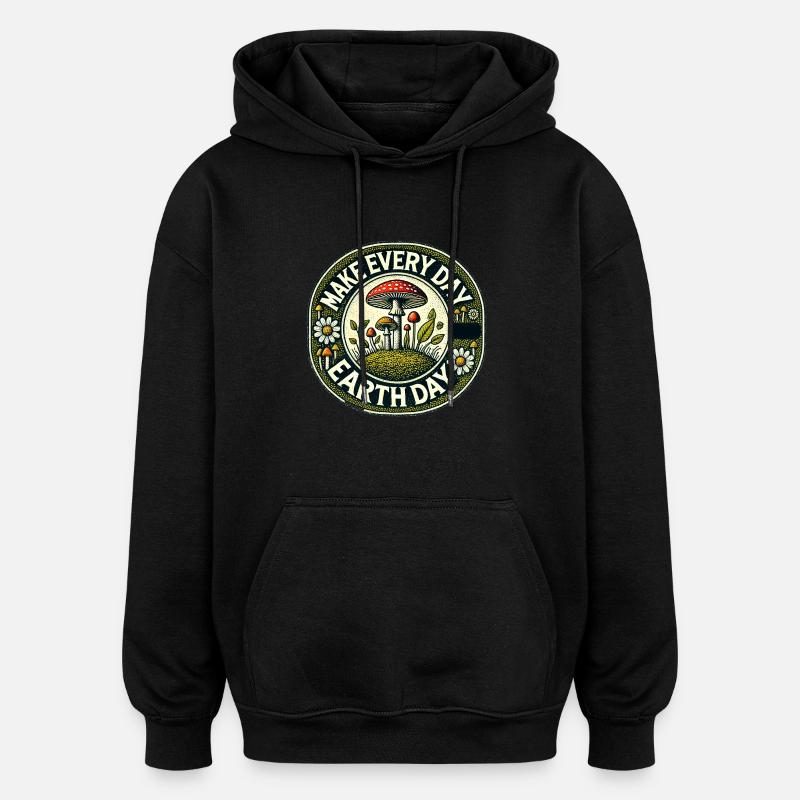 Make Every Day Earth Day - Oversized Unisex Hoodie - black