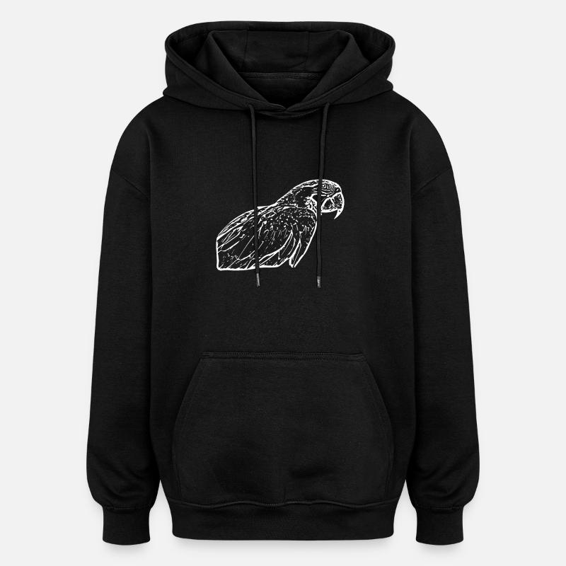 Perroquets Oiseau Blanc - Sweat à capuche oversize unisexe - noir