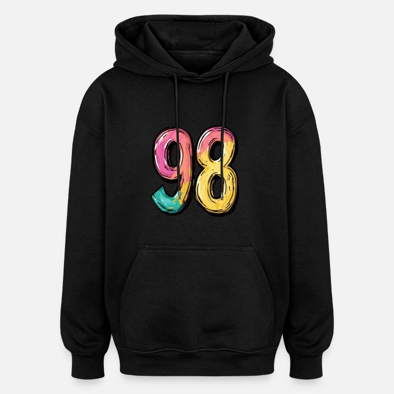 98 Number Comic - Oversized Unisex Hoodie - black