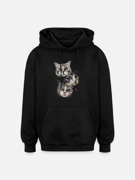 KISSES - Oversized Unisex Hoodie - black