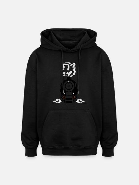 Dampflok Rauch Dampf Qualm - Oversized Unisex Hoodie - Schwarz