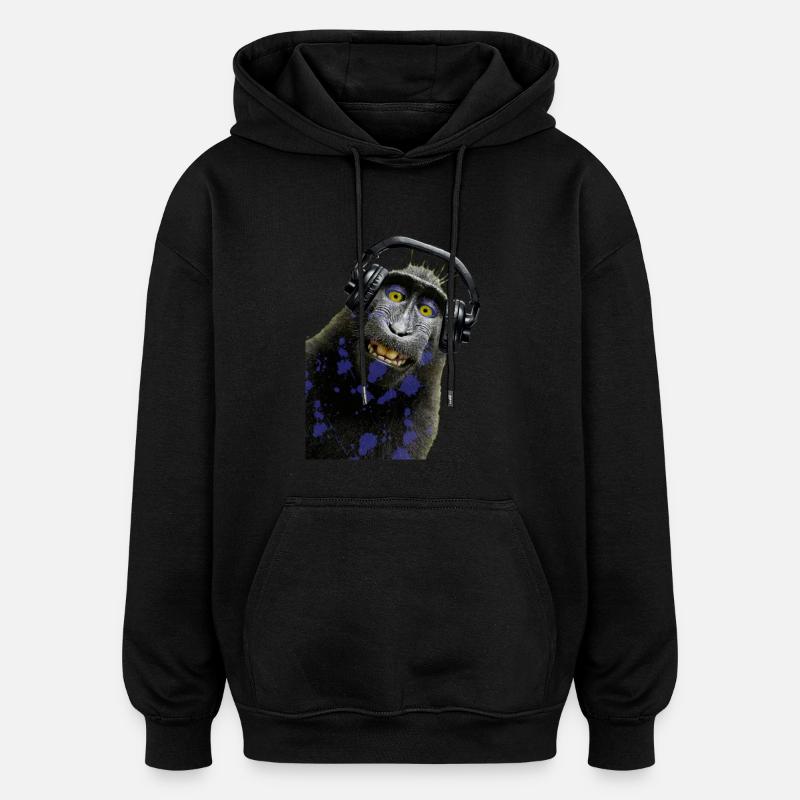 Hemd Monkey Music von Custom - Oversized Unisex Hoodie - Schwarz