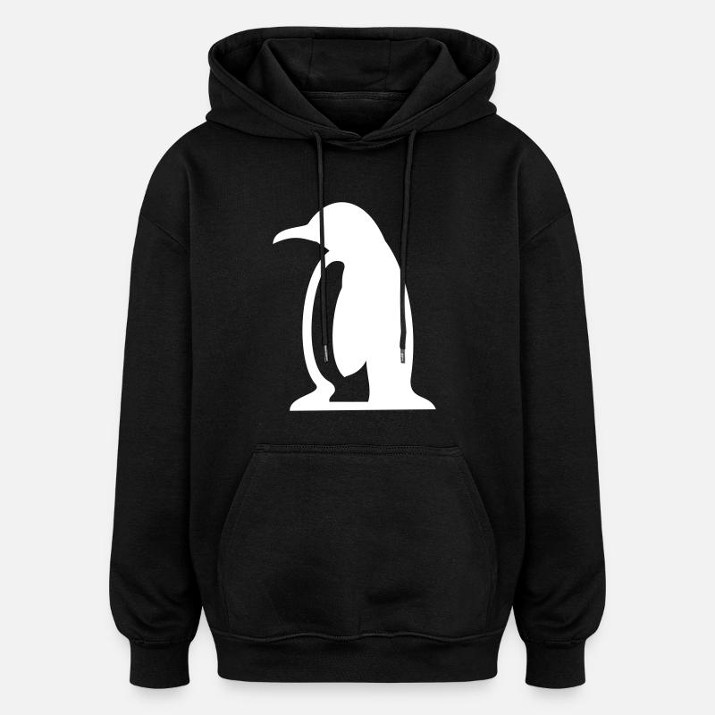 cadeau Penguin - Sweat à capuche oversize unisexe - noir