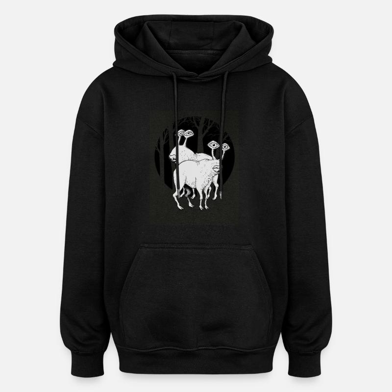 Wood Wild Animals - Sweat à capuche oversize unisexe - noir
