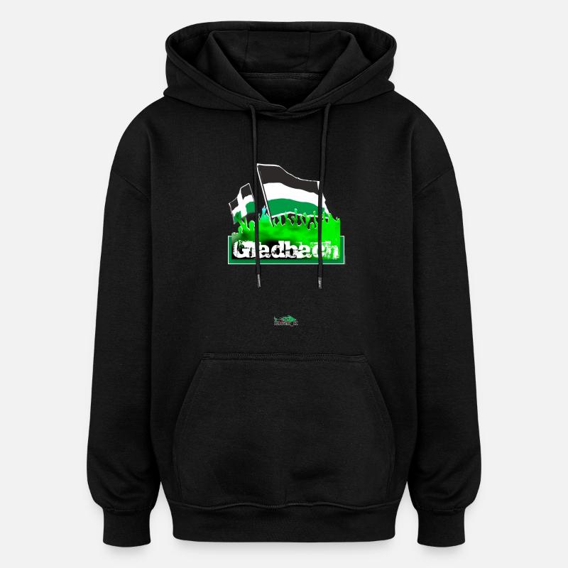Mönchengladbach - Sweat à capuche oversize unisexe - noir