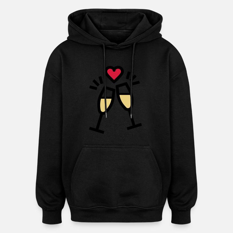 ou mousseux pour la Saint-Valentin - Sweat à capuche oversize unisexe - noir