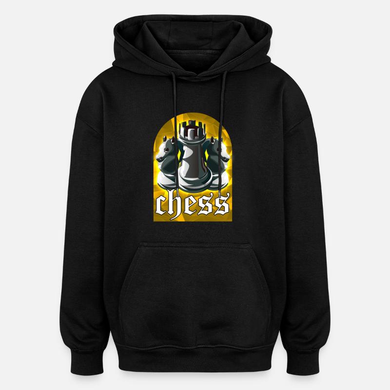 Schach - Oversized Unisex Hoodie - Schwarz