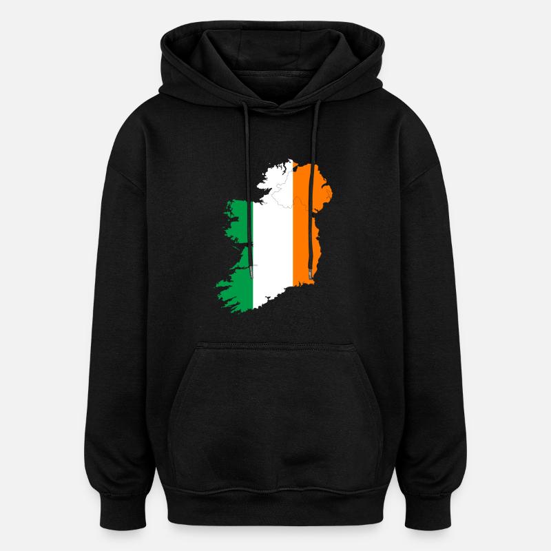 Irlande - Sweat à capuche oversize unisexe - noir