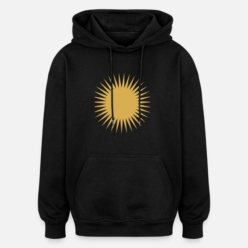 Sonne - Oversized Unisex Hoodie - Schwarz