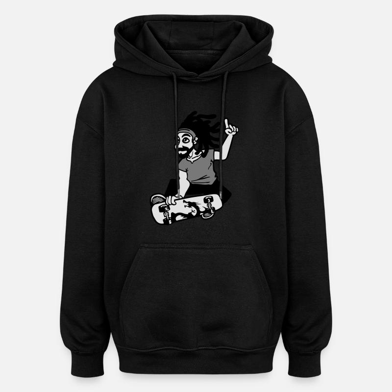 skateboard - Sweat à capuche oversize unisexe - noir