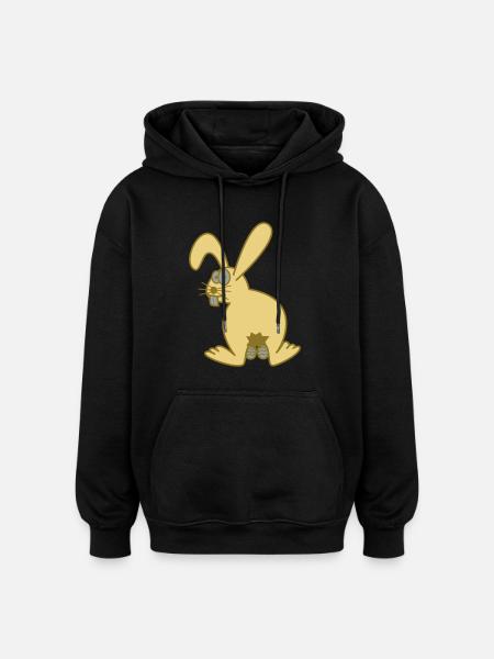 Osterhase mit ostereiern - Oversized Unisex Hoodie - Schwarz