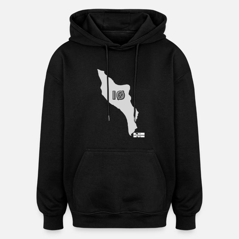 IØ, série Ile d'Oléron - Sweat à capuche oversize unisexe - noir