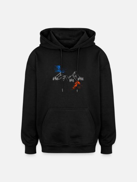Ski In Ski Out - Oversized Unisex Hoodie - black