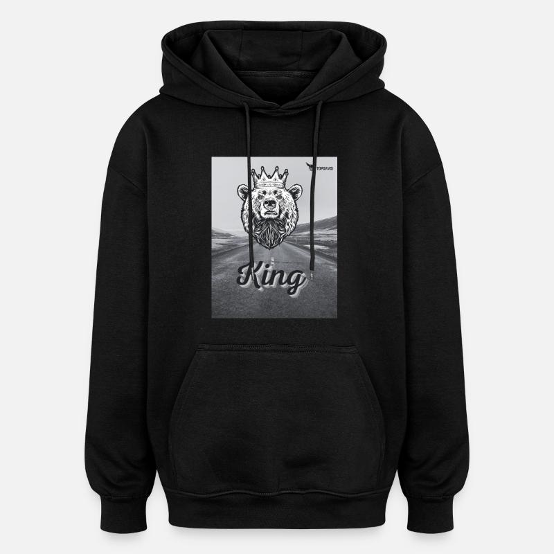Roi - Sweat à capuche oversize unisexe - noir