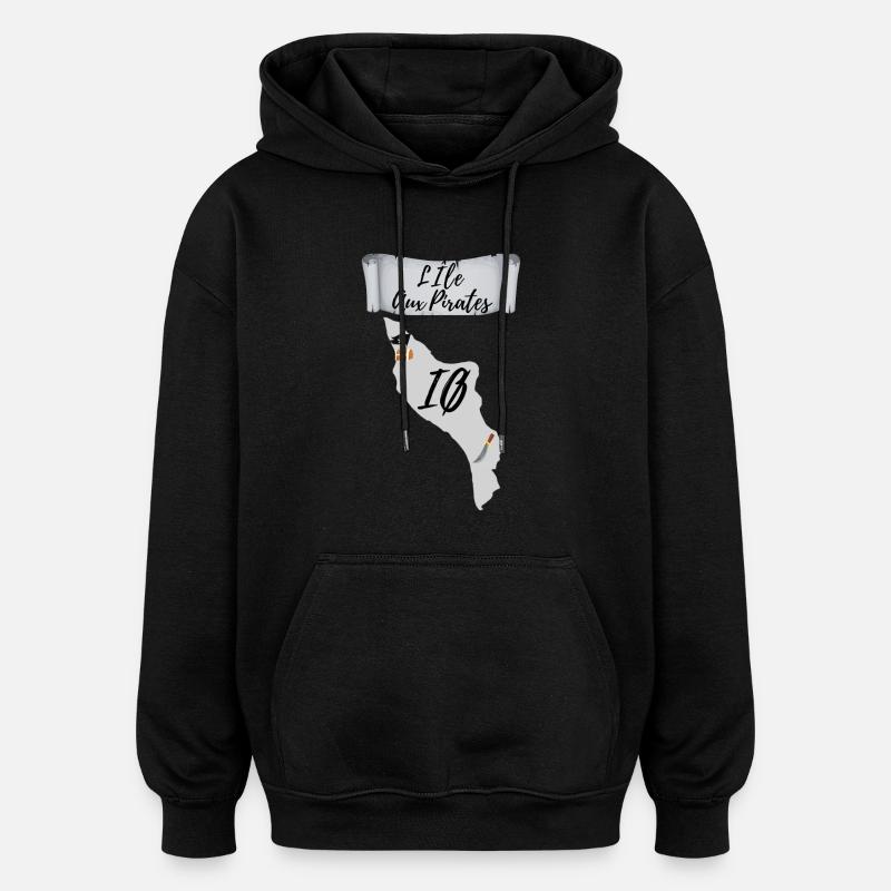 L'île aux pirates, Oléron - Sweat à capuche oversize unisexe - noir