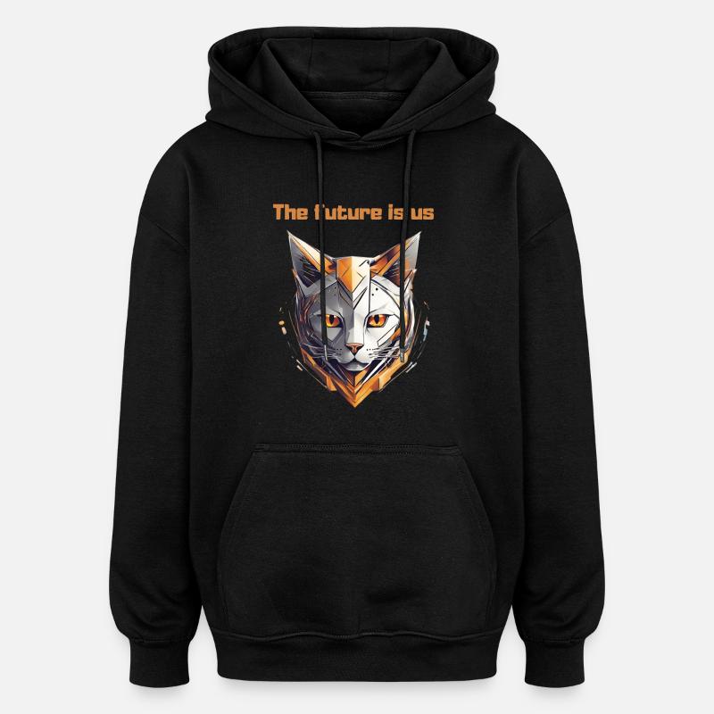 chat du futur - Sweat à capuche oversize unisexe - noir