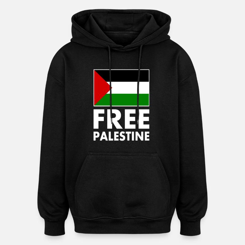 Free palestine - Sweat à capuche oversize unisexe - noir
