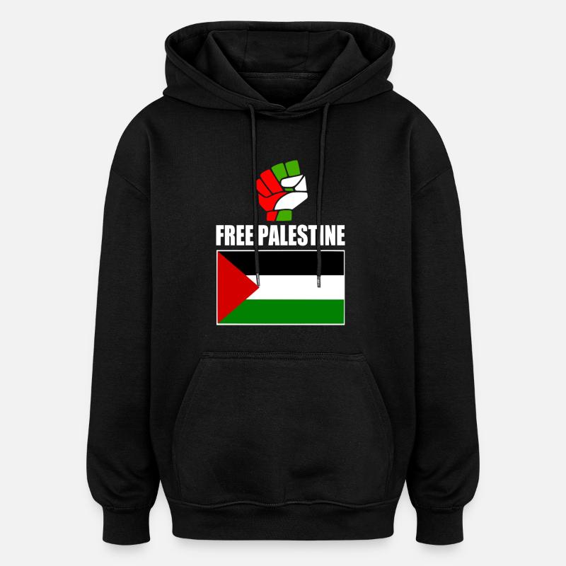 Free palestine - Sweat à capuche oversize unisexe - noir
