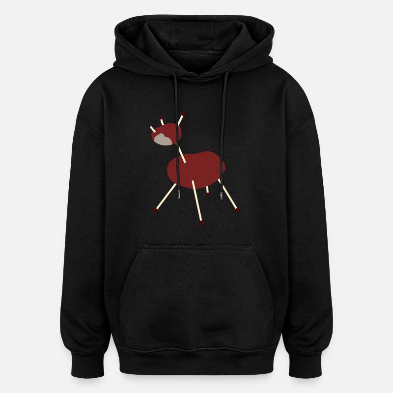 chestnut unicorn - Oversized Unisex Hoodie - black