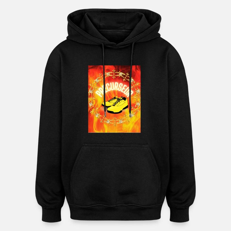 Précurseur - Sweat à capuche oversize unisexe - noir