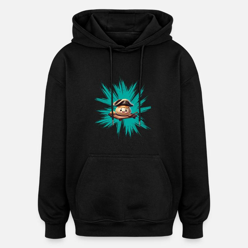 Boulette de levure sur graffiti - Sweat à capuche oversize unisexe - noir