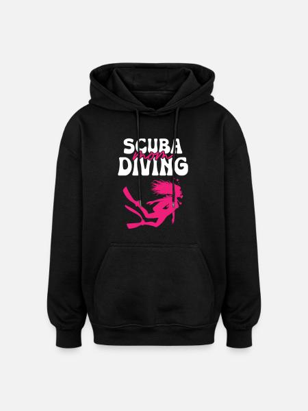 Maman plongeuse - Sweat à capuche oversize unisexe - noir