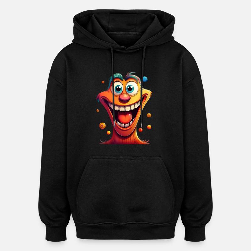 Dessin animé drôle - Sweat à capuche oversize unisexe - noir