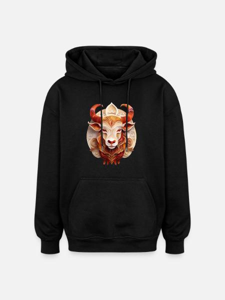 Zodiac sign Taurus - Oversized Unisex Hoodie - black
