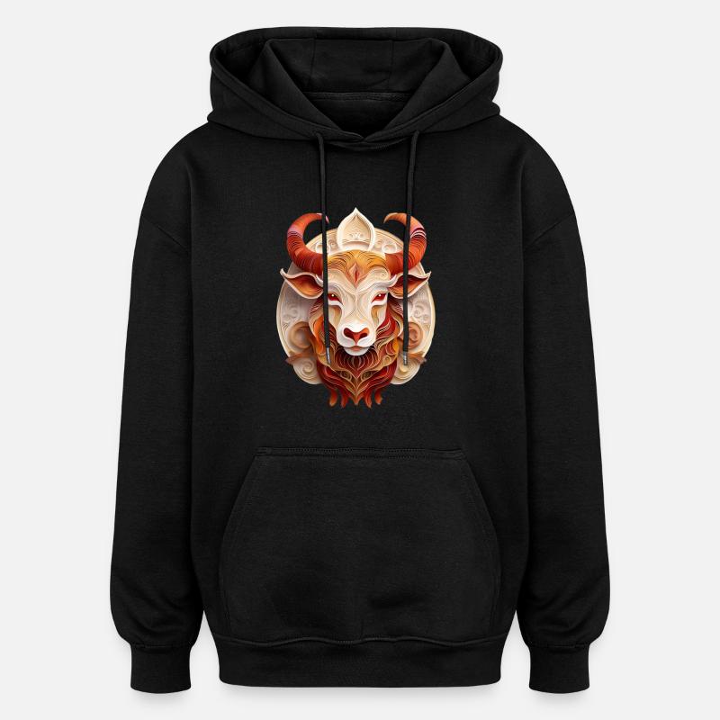 Sternzeichen Stier - Oversized Unisex Hoodie - Schwarz
