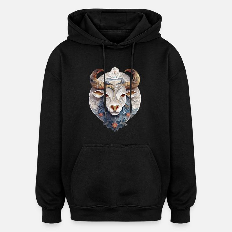 Sternzeichen Stier - Oversized Unisex Hoodie - Schwarz
