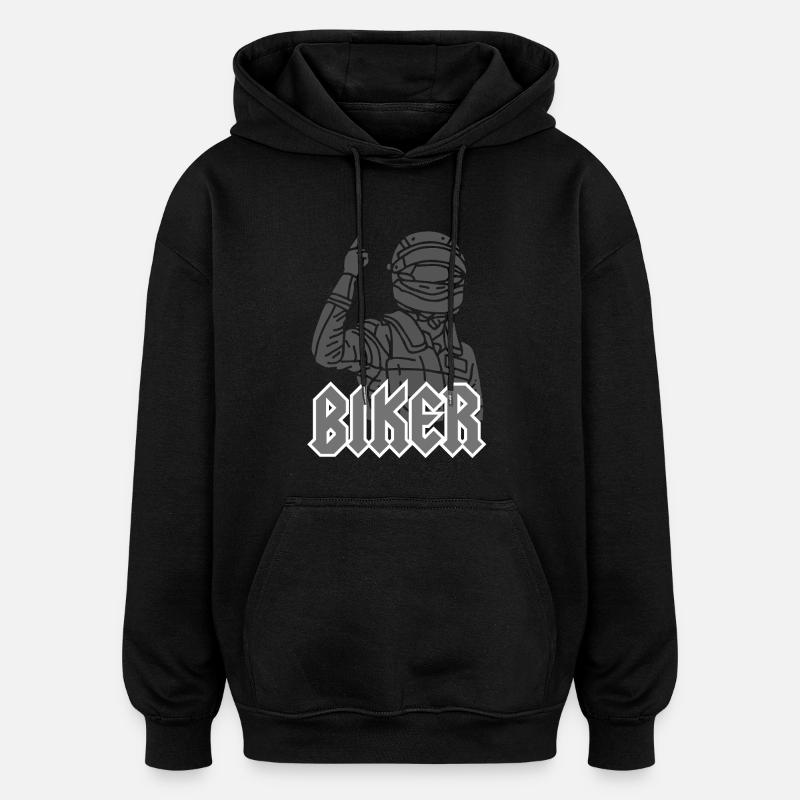 Biker - Oversized Unisex Hoodie - Schwarz