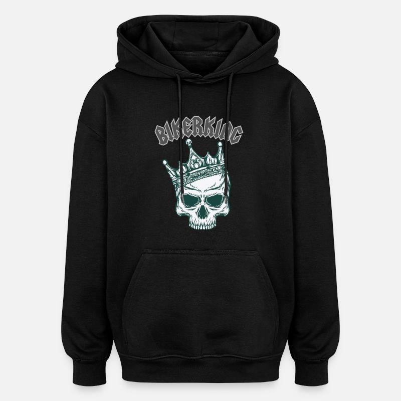 BIKERKING - Oversized Unisex Hoodie - black