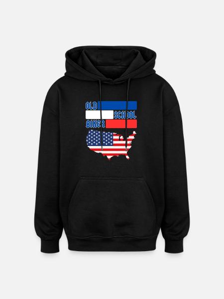 OLD SCHOOL BIKER US - Oversized Unisex Hoodie - Schwarz