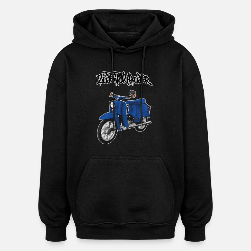 Schwalbe (blau) // Illustration - Oversized Unisex Hoodie - Schwarz