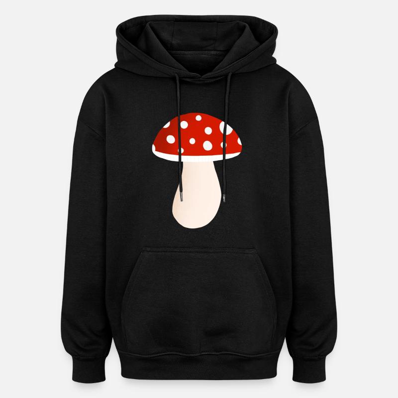 Champignon amanite tue-mouches - Sweat à capuche oversize unisexe - noir