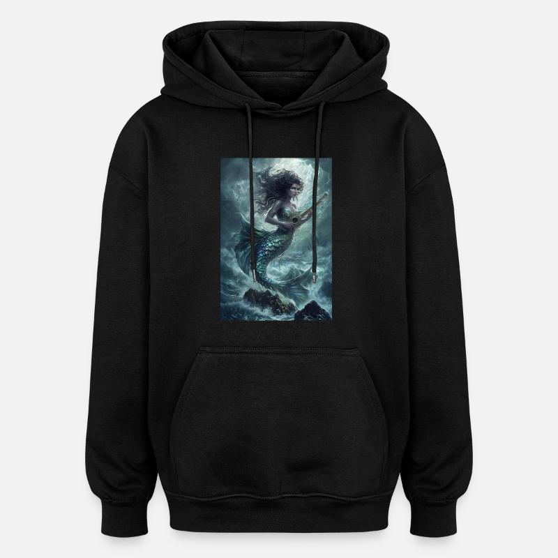 Sirène Mythologie Mythe Cadeau - Sweat à capuche oversize unisexe - noir