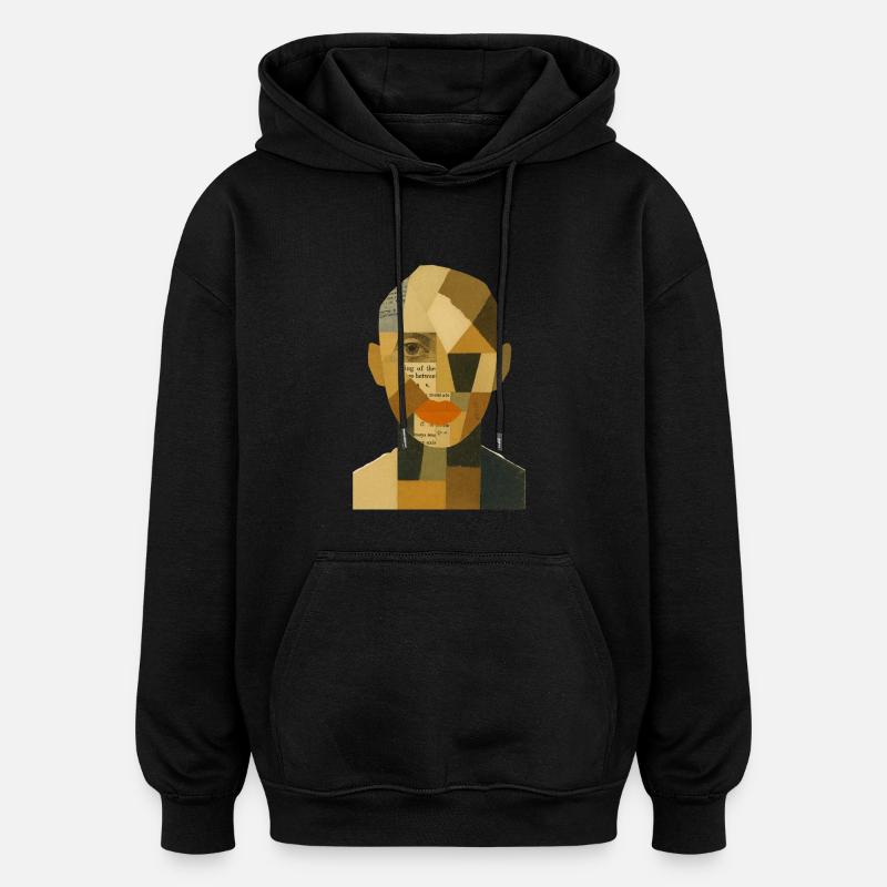 Visage Abstrait - Sweat à capuche oversize unisexe - noir